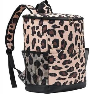 NEW MEHER'S women's cooler backpack in brown leopard